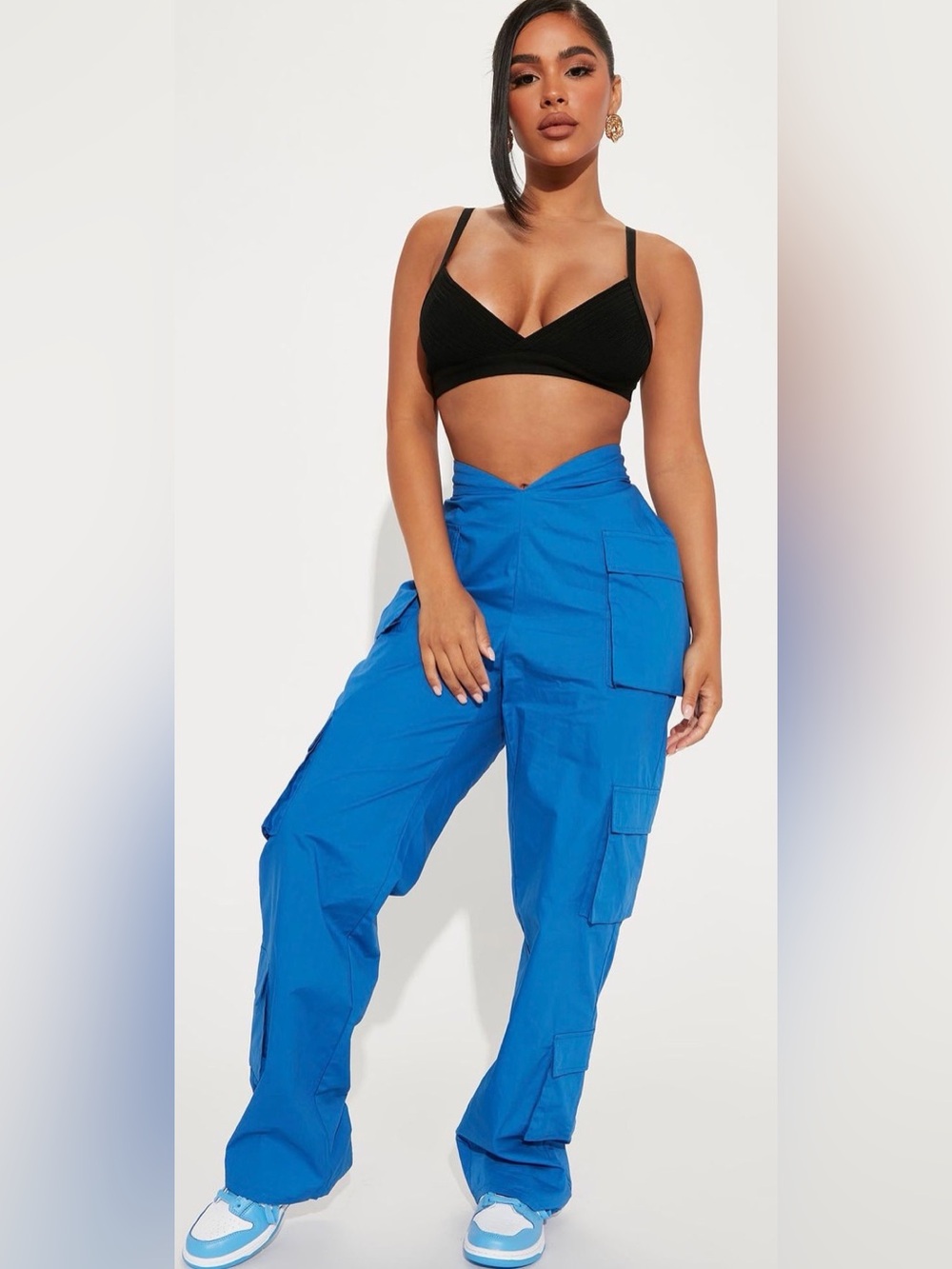 Fashion Nova Royal Blue Parachute Pants